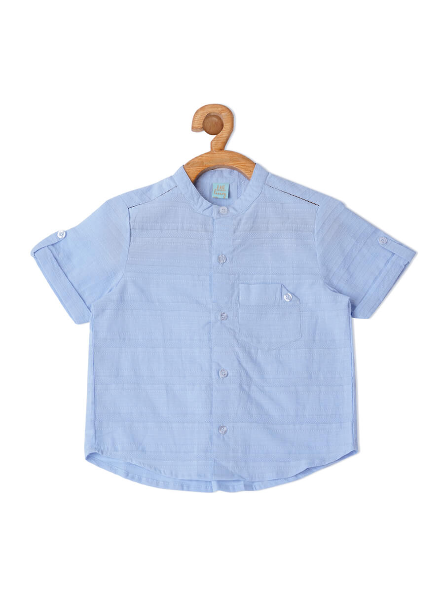 MANDARIN COLLAR DRESSY SHIRT