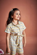 CHEQUERED PLAYSUIT