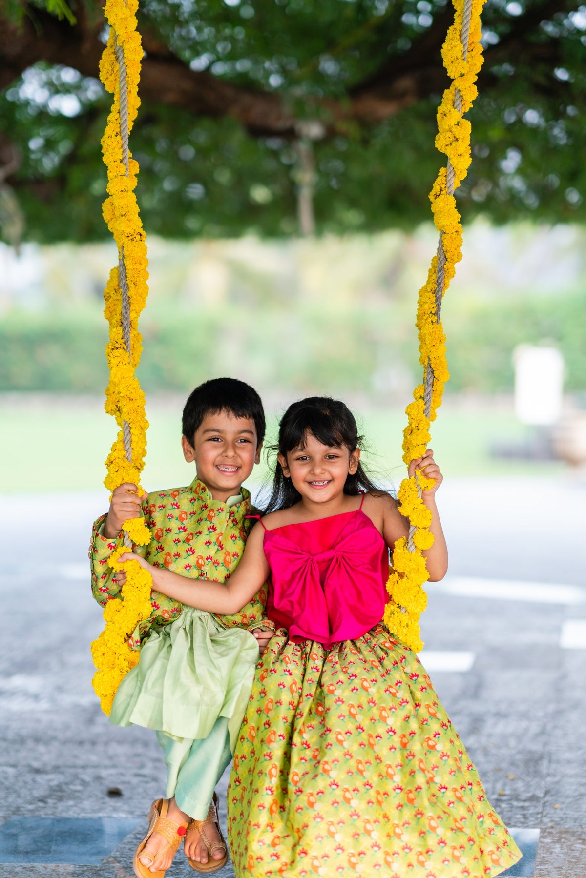 CHARTREUSE BANARASI SKIRT