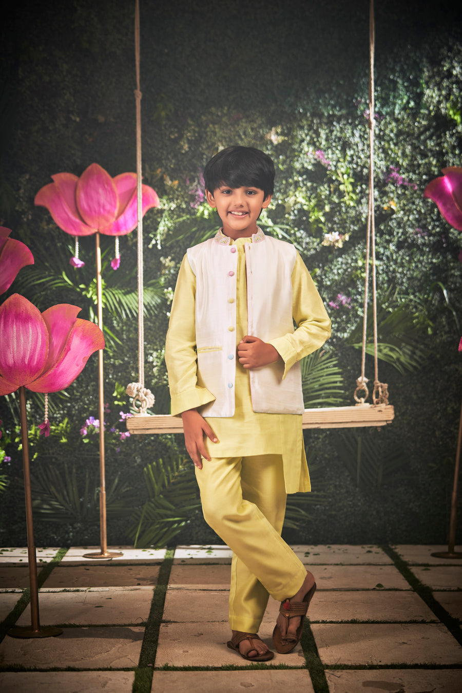 LOVE & LEMON KURTA PYJAMA BANDI SET