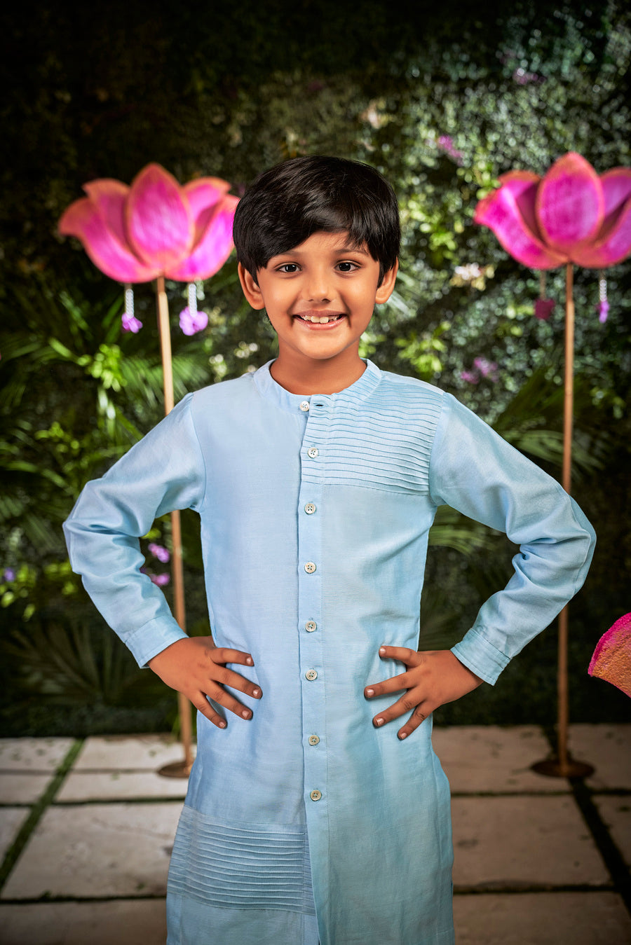 BLUE DAISY KURTA PYJAMA BANDI SET