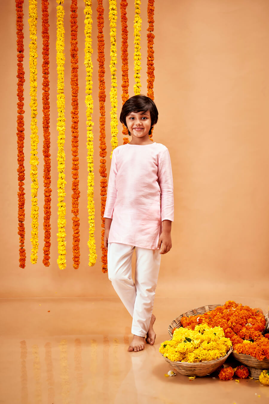 BUBBLE PINK KURTA PYJAMA WITH PEE A BOO BANDI