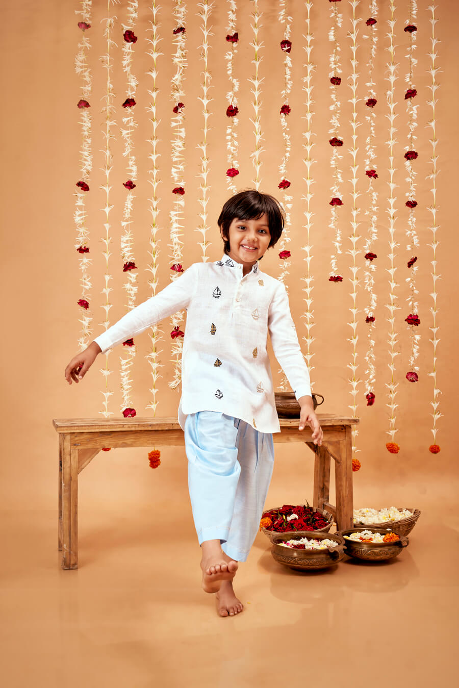 BOAT LINEN SHIRT KURTA SET